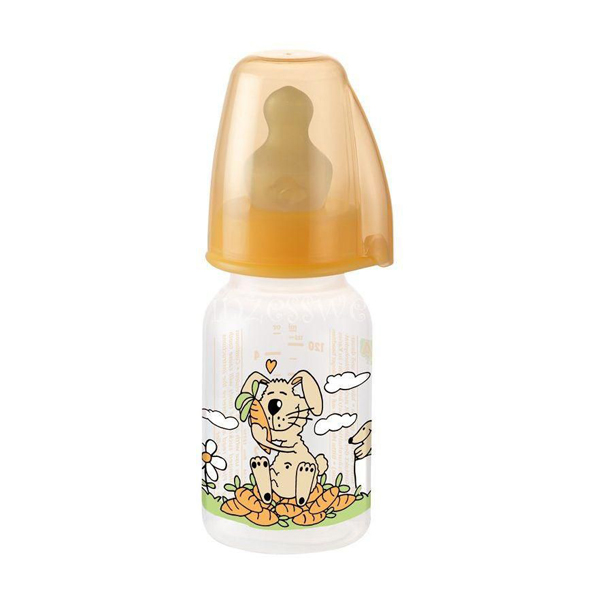 buy online 	Feeding Bottle Family Plastic - Babico Orange Bunny Tea  Qatar Doha