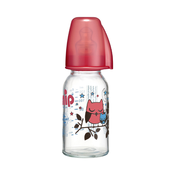 buy online 	Feeding Bottle Glass - Babico Red Owl  Qatar Doha