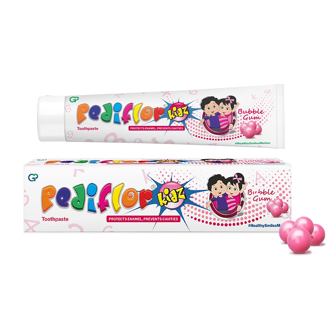 Pediflor Kidz Toothpaste Bubble Gum 70gm-global Health Available at Online Family Pharmacy Qatar Doha