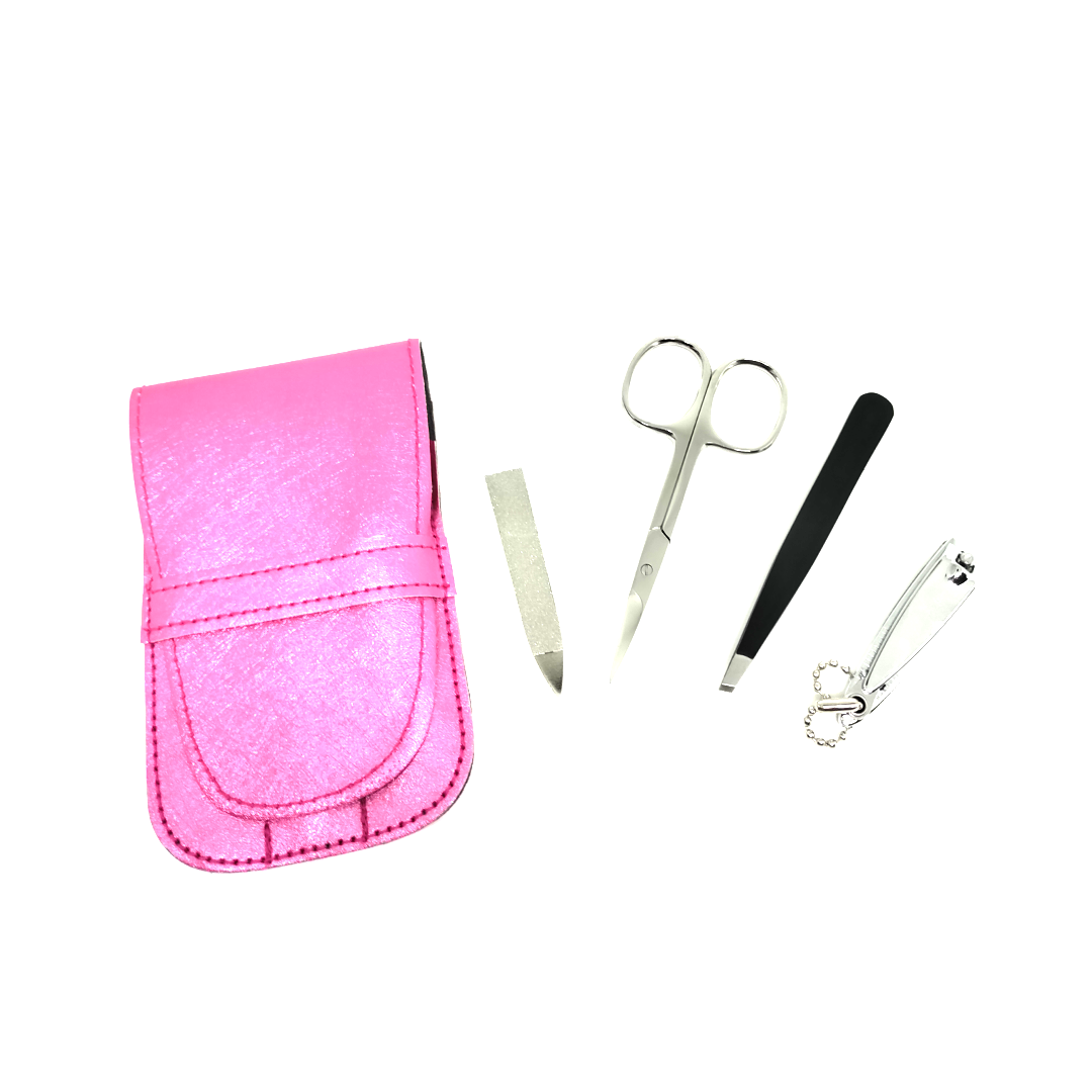 Manicure Kit [4 Pcs] Pink Color Rexin [bse-1721] - Mexo Available at Online Family Pharmacy Qatar Doha