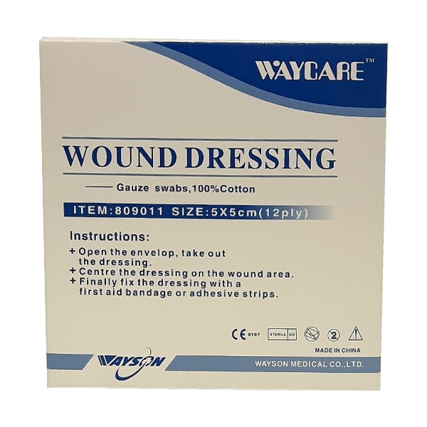 Gauze Swabs 5 X 5 Cm [809011] 50.s Waycare product available at family pharmacy online buy now at qatar doha