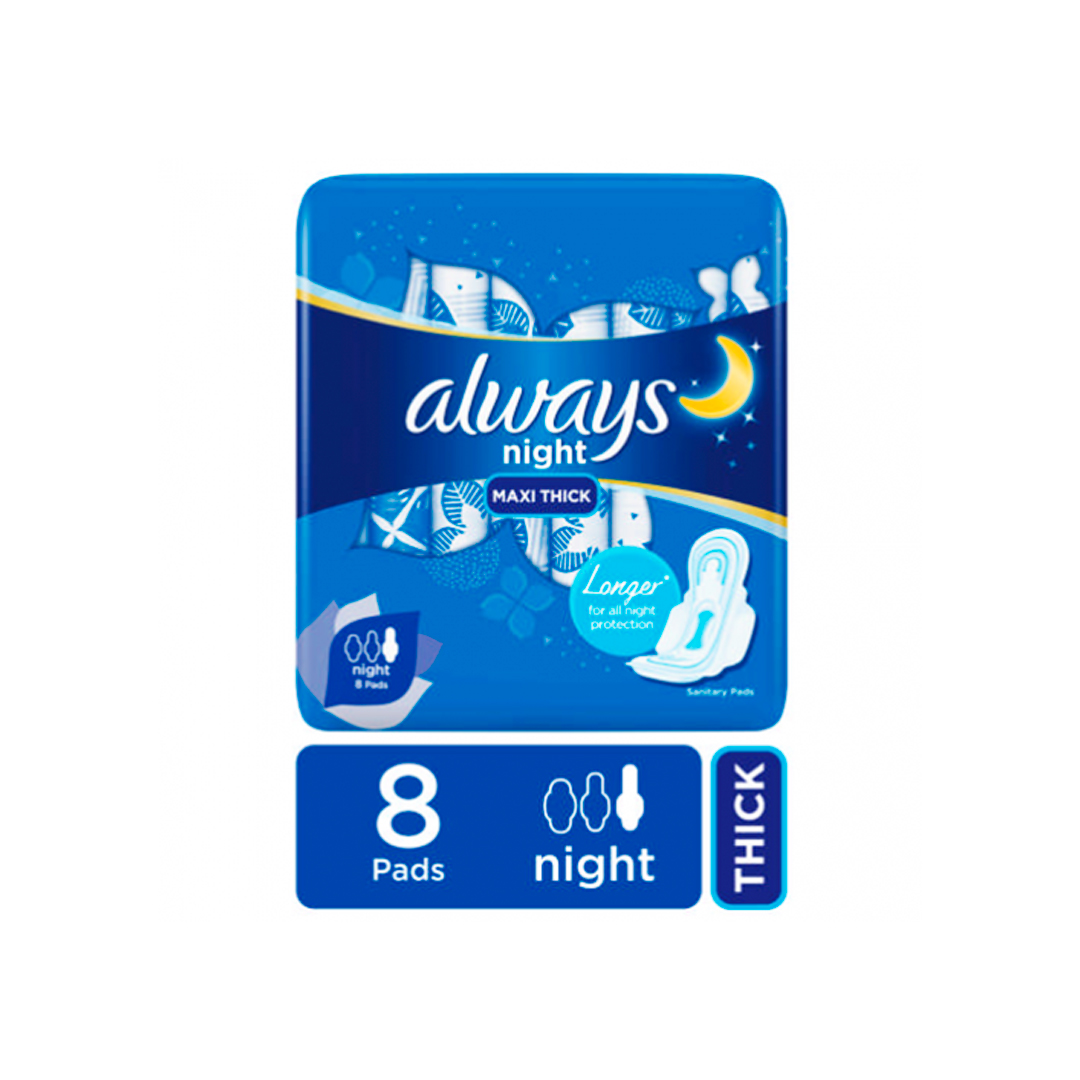 ALWAYS CPM NIGHT THICK PADS 8'S product available at family pharmacy online buy now at qatar doha