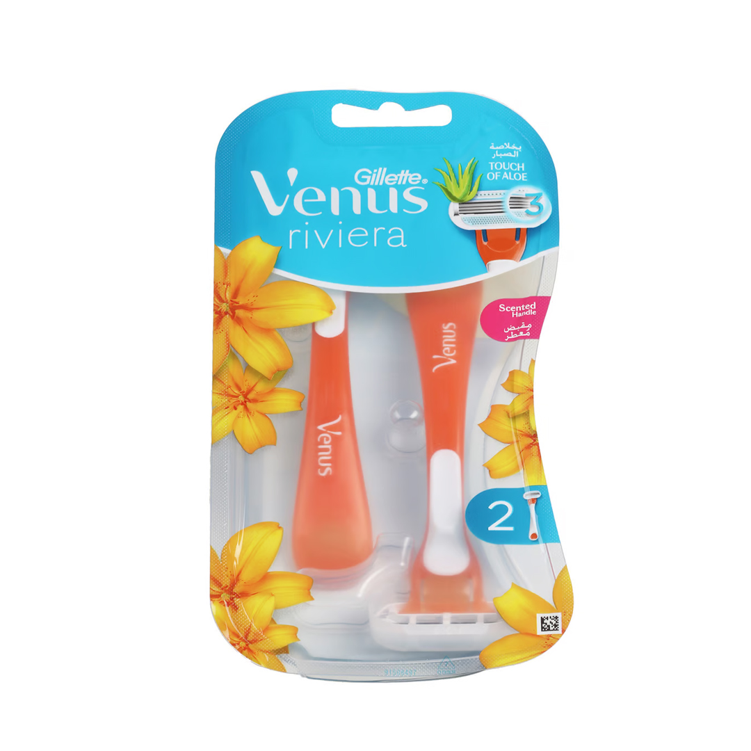 Gillette Venus Riviera Razor 2'S product available at family pharmacy online buy now at qatar doha
