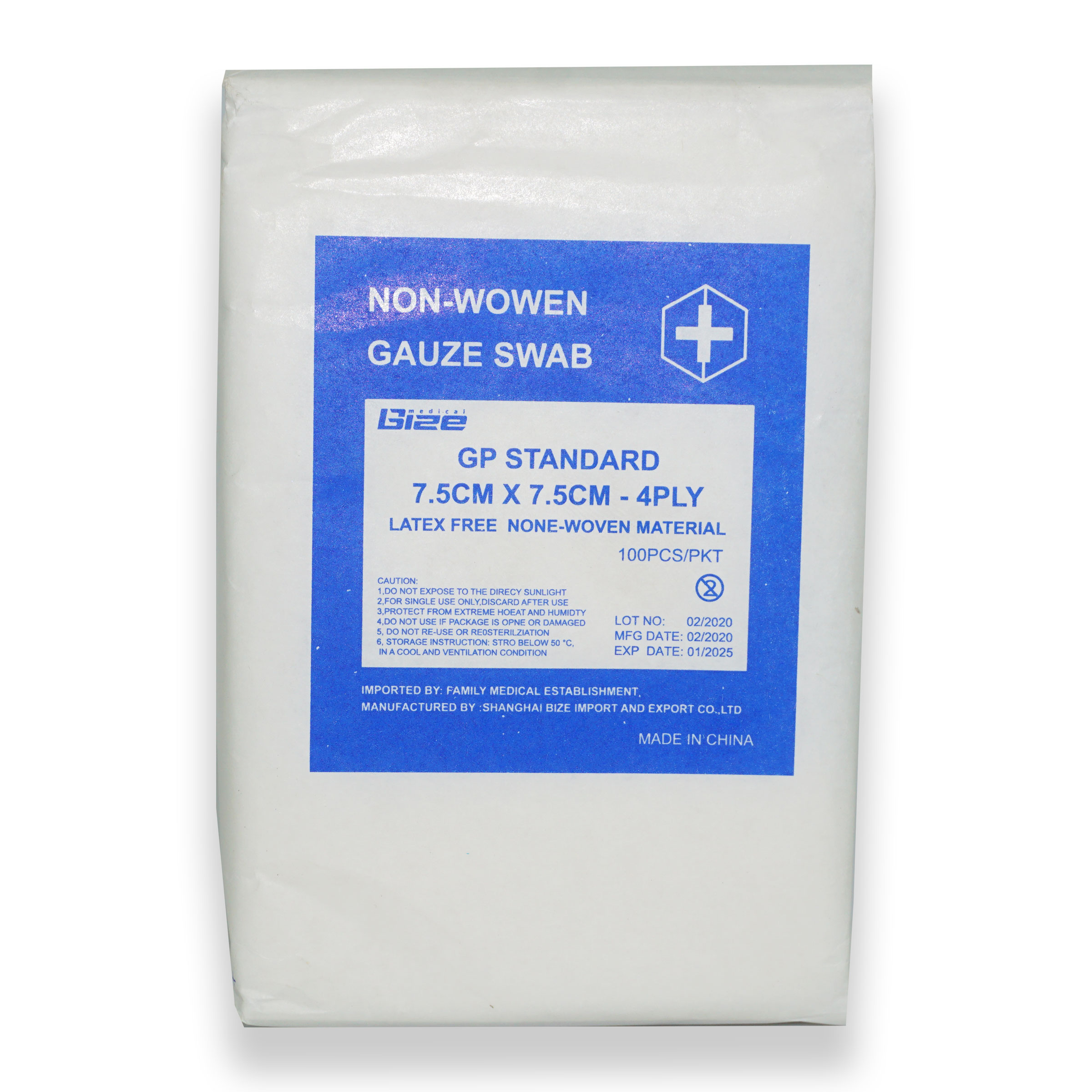 Gauze Swab 4Ply [7.5 X 7.5Cm ] N/Woven100'S [Mx-Lrd] product available at family pharmacy online buy now at qatar doha