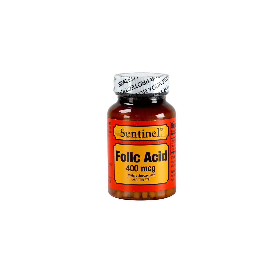 Folic Acid 400mcg Tablet 250.s Sentinel product available at family pharmacy online buy now at qatar doha
