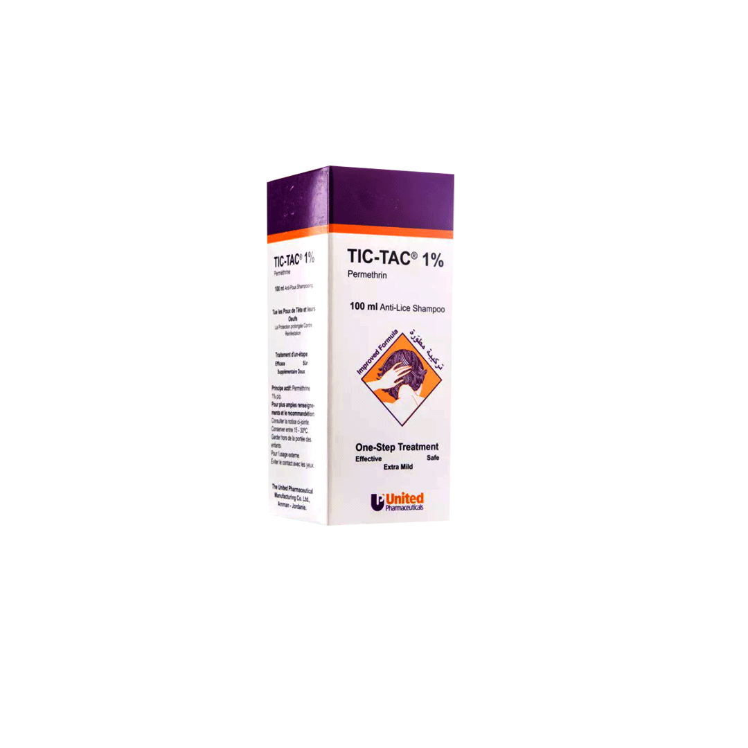 Tic- Tac 1% Antilice Shampoo 100Ml product available at family pharmacy online buy now at qatar doha