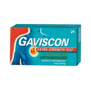 Gaviscon Extra Peppermint 500mg Tablets 24.s product available at family pharmacy online buy now at qatar doha