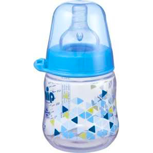 buy online Feeding Bottle Plastic W/silic Teat - Babico Blue Train 150 Ml  Qatar Doha