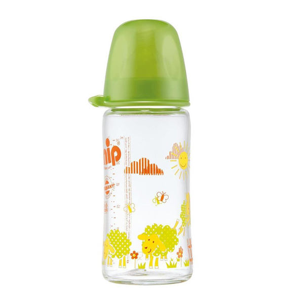 buy online Feeding Bottle Wide Neck Plastic - Babico Green Sheep  Qatar Doha