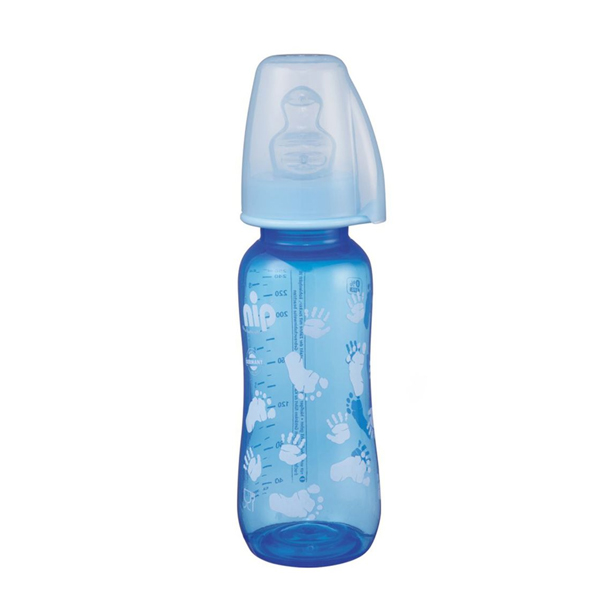 Bottle Plastic+silicone Teat 250ml Boy Trendy 0m+ [350939] product available at family pharmacy online buy now at qatar doha