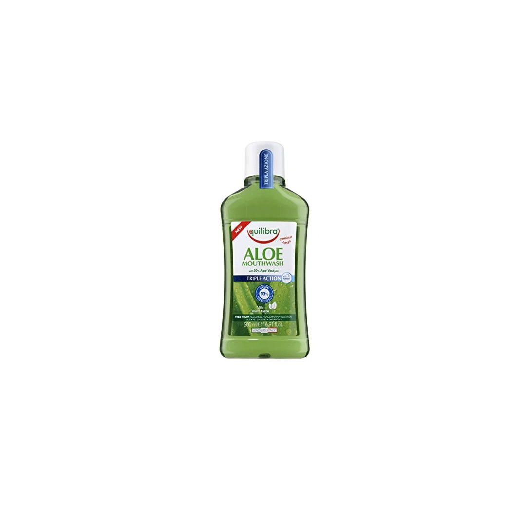 Equilibra Aloe Gel Tripple Action Mouth Wash 500Ml product available at family pharmacy online buy now at qatar doha