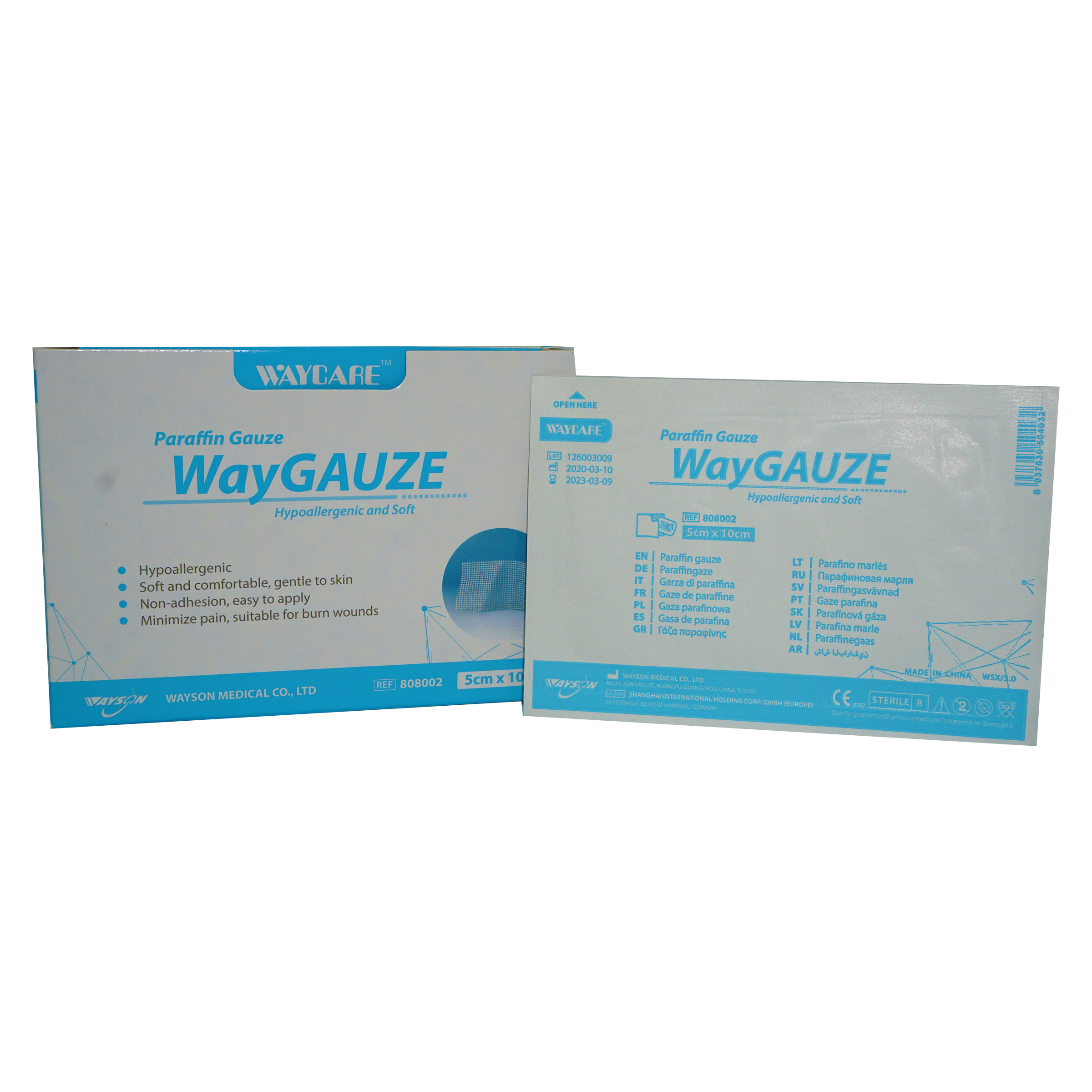 buy online 	Paraffin Gauze - Waycare 5 X 10 Cm - 808012 #50.s  Qatar Doha