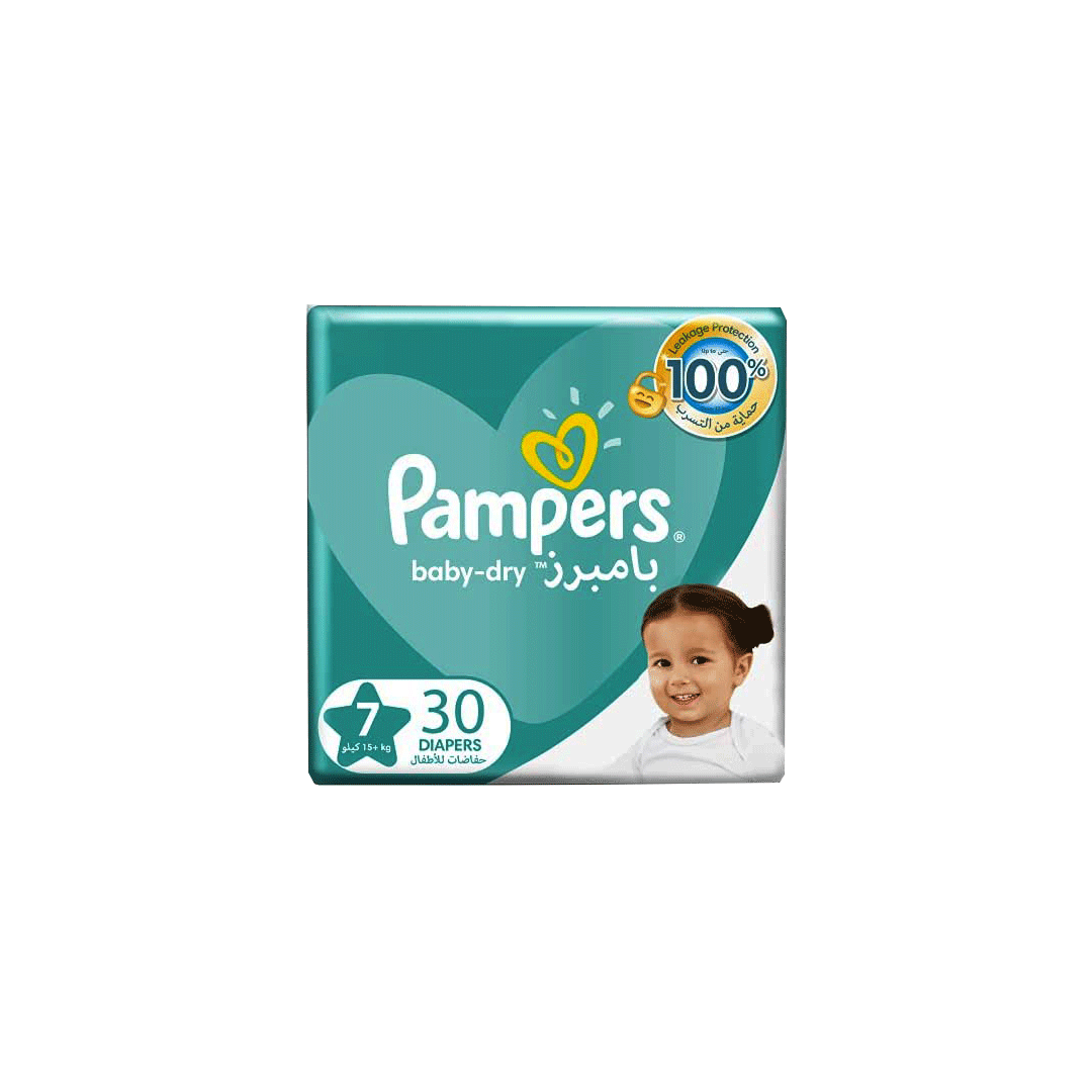 Pampers Baby Dry Diaper S7 (15+kg)- 30.s product available at family pharmacy online buy now at qatar doha