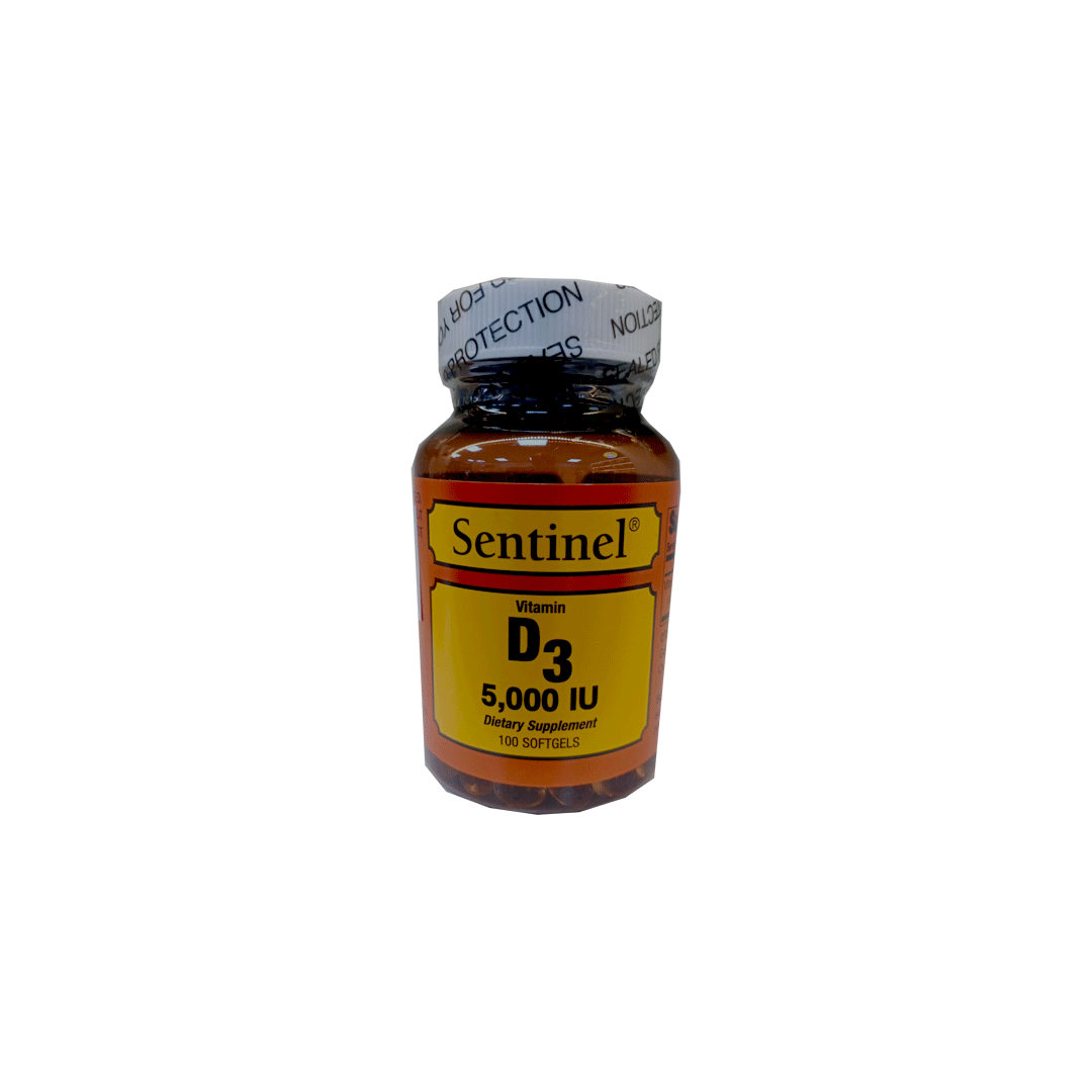 Vit D3-5000 Softgel 100.s Sentinel product available at family pharmacy online buy now at qatar doha