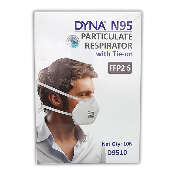 Face Mask N95 With Respirator Tie-On 10'S - Dyna product available at family pharmacy online buy now at qatar doha