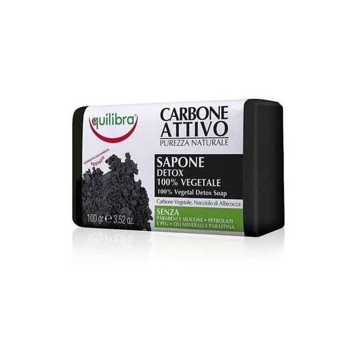 buy online Equilibra Charcoal Detox 100% Vegetal Soap 100Gm   Qatar Doha