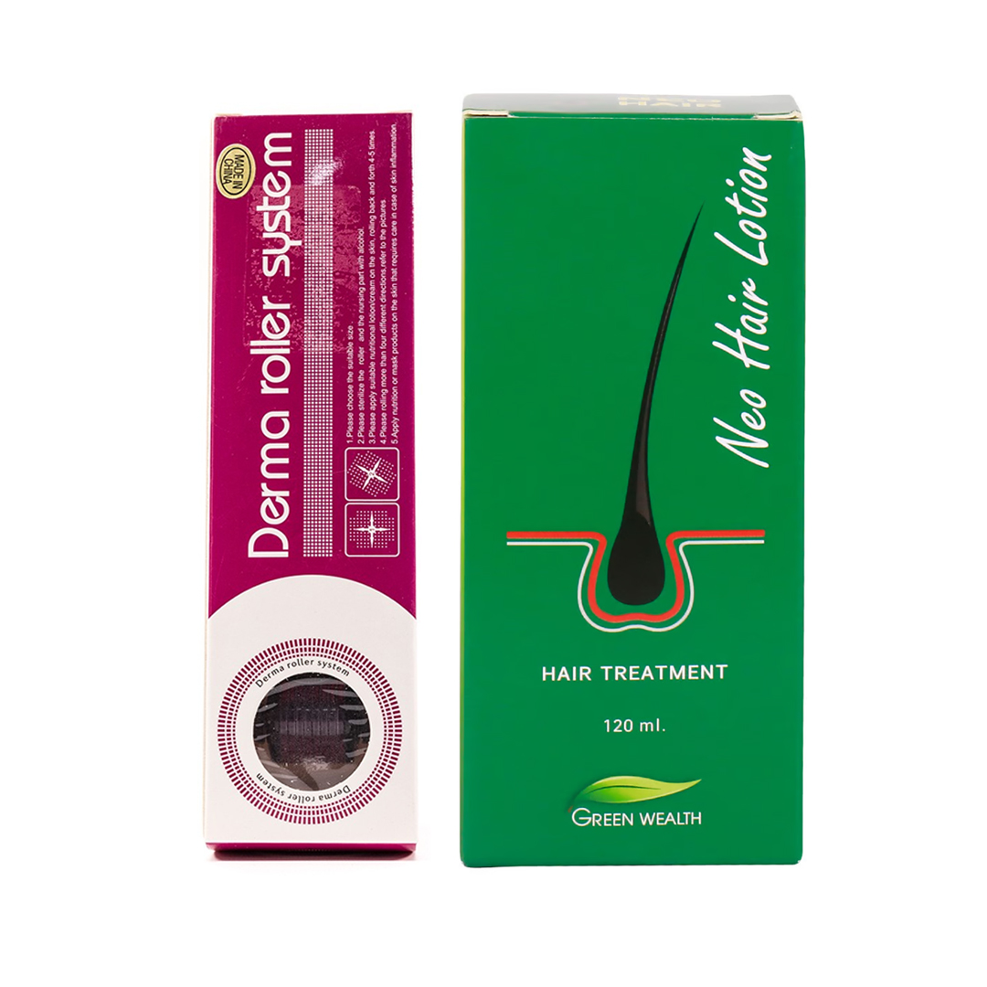 Neo Hair Lotion 120ml + Derma Roller product available at family pharmacy online buy now at qatar doha