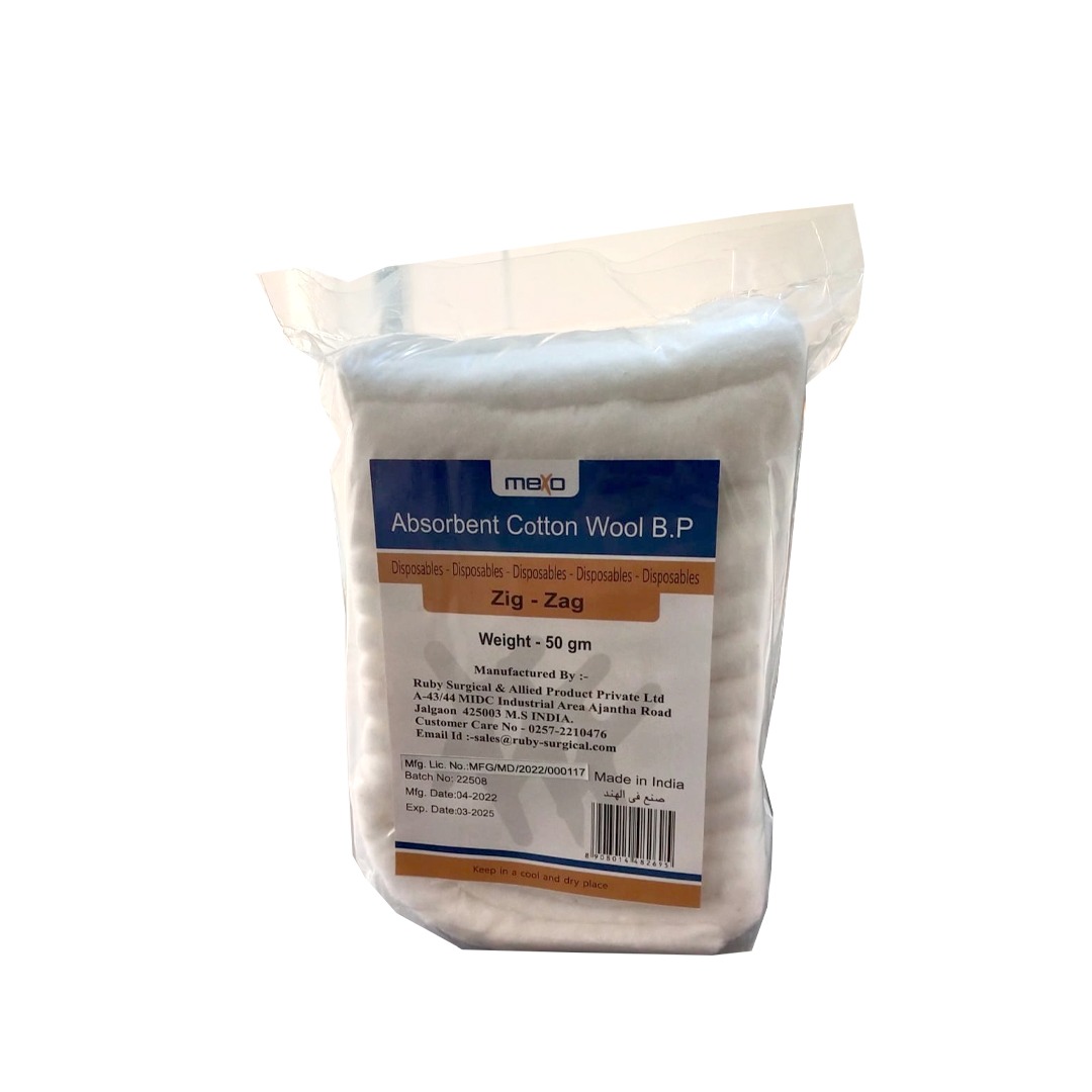 buy online Absorbant Cotton Wool (Zig-Zag) 50Gm (Mexo) 1  Qatar Doha