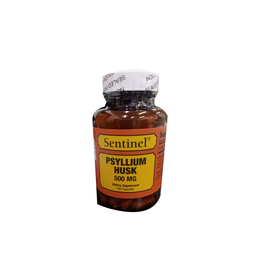 PSYLLIUM HUSK 500MG CAPSULES 100'S -Sentinal product available at family pharmacy online buy now at qatar doha