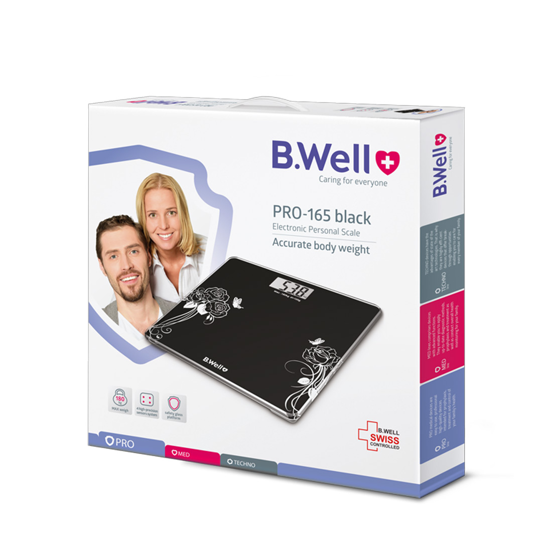 B.WELL PRO-165 BLACK ELECTRONIC personal SCALE product available at family pharmacy online buy now at qatar doha