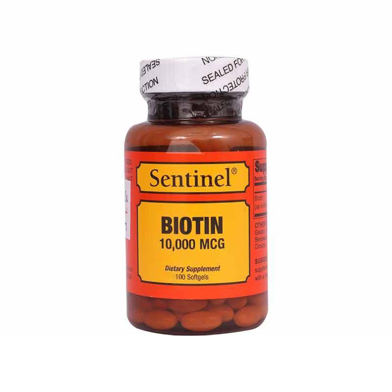 Biotin 10000mcg Softgels 100.s #sentinel product available at family pharmacy online buy now at qatar doha