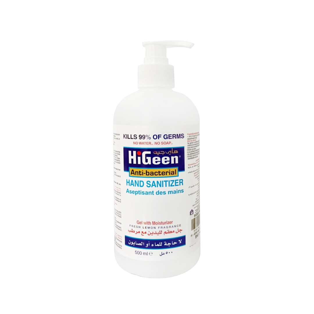 Hi Geen Hand Sanitizer Lemon 500Ml product available at family pharmacy online buy now at qatar doha