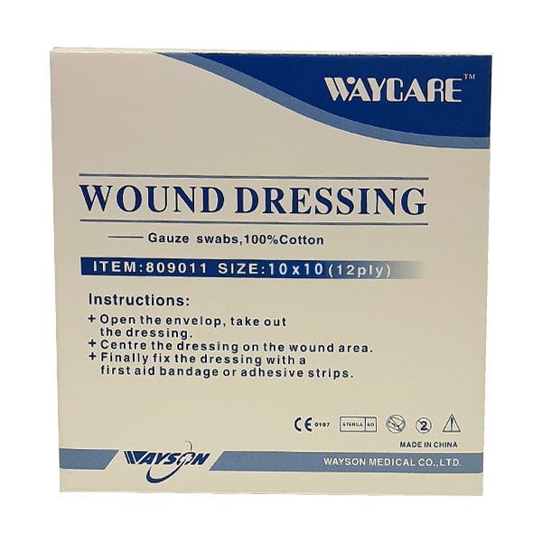 buy online 	Gauze Swabs - Sterile - Waycare 10 X 10 Cm #809012  Qatar Doha
