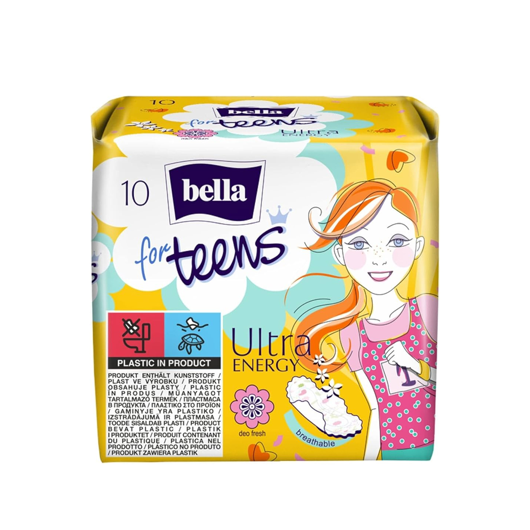 BELLA TEENS ULTRA ENERGY SANITARY PADS 10'S product available at family pharmacy online buy now at qatar doha