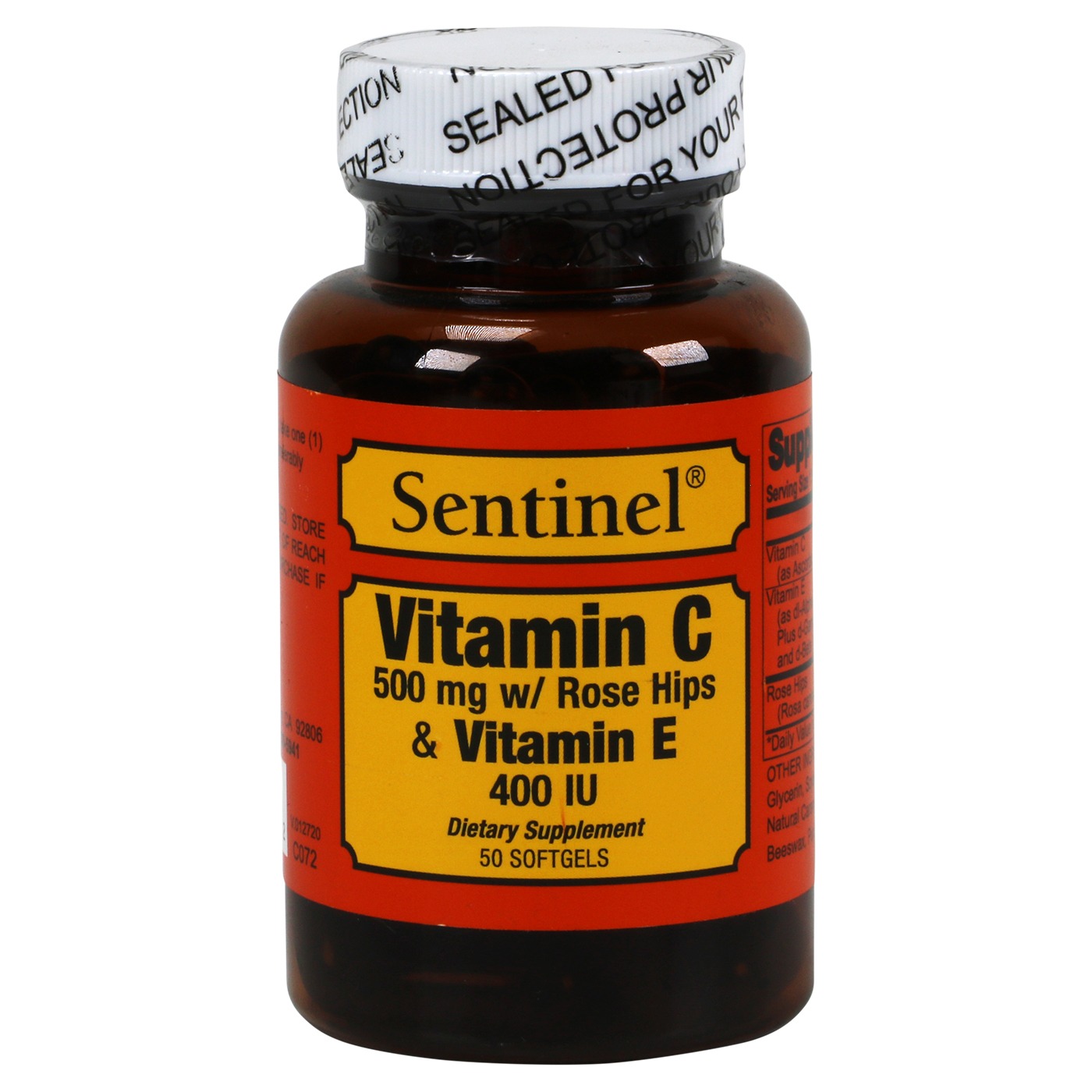 Vitamin- C (500mg) & Vitamin- E (400 Mg)capsule 50.s Sentinel product available at family pharmacy online buy now at qatar doha