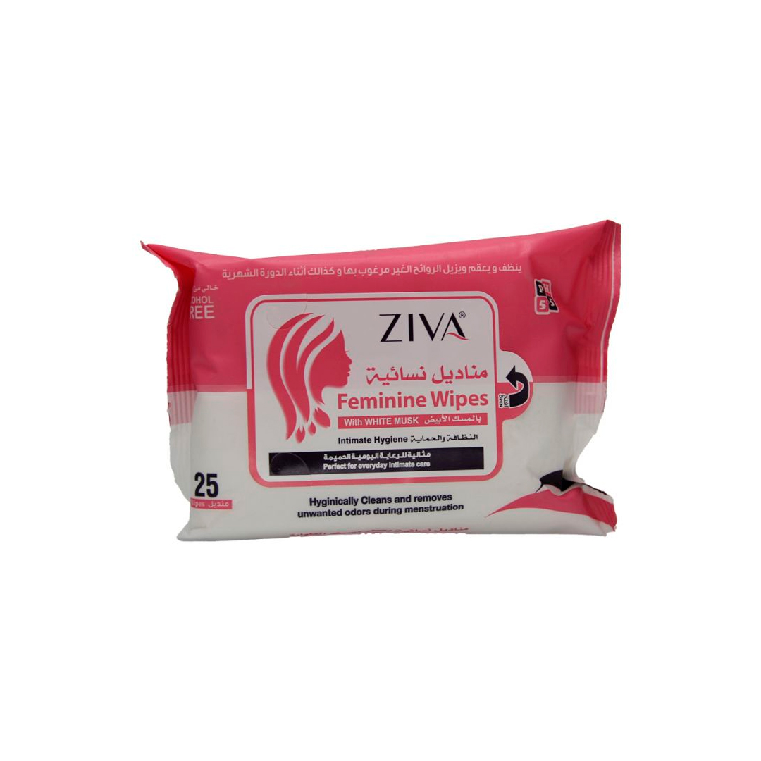 Ziva Feminine Wipes 25'S product available at family pharmacy online buy now at qatar doha